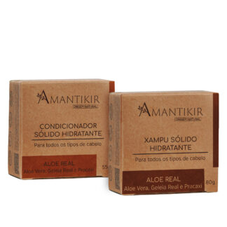 Xampu sólido aloe real e condicionador sólido aloe real do kit aloe real da Amantikir