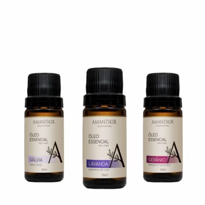 Kit de três óleos essenciais para saúde feminina da Amantikir